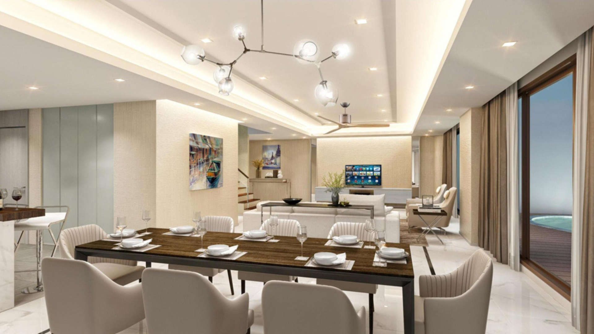 Open Plan Living Dining Room – Floor Plan- Interior Design by renoavtionbangkok.com